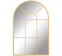 HOMCOM Espejo Decorativo de Pared 60x91cm Espejo de Ventana de Metal para Salón Dormitorio Entrada Estilo Moderno Dorado