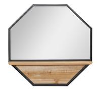 HOMCOM Espejo Decorativo de Pared 61x61 cm Espejo Octágono con Estante para Salón Dormitorio Entrada Negro Aosom España