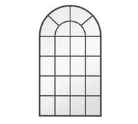 Homcom espejo decorativo de pared 65x110 cm espejo de ventana de metal para salón dormitorio entrada estilo moderno negro 110 cm