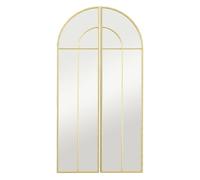 HOMCOM Espejo Decorativo de Pared 2 Piezas 30x120 cm Arco Metal Dorado para Salón Dormitorio Entrada
