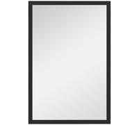 HOMCOM Espejo mural rectangular 60 x 40 cm, marco de madera negro, ideal para baño, salón o dormitorio