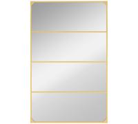 HOMCOM Espejo mural tipo ventanal rectangular estilo industrial, horizontal o vertical con 4 ganchos, en metal dorado 109 x 69 cm Aosom España
