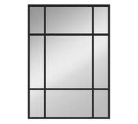 HOMCOM Espejo Rectangular de Pared, 70x50 cm, Espejo de Ventana con Marco de Metal, Decorativo para Salón, Dormitorio, Entrada, Negro
