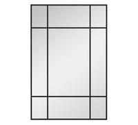 HOMCOM Espejo Rectangular de Pared 90x60 cm con Marco de Metal Espejo Decorativo para Salón Dormitorio Entrada Negro
