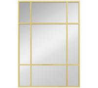 HOMCOM Espejo Rectangular de Pared Espejo de Ventana 70x50cm con Marco de Metal Espejo Decorativo para Salón Dormitorio Dorado