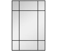HOMCOM Espejo Rectangular de Pared Espejo de Ventana 90x60 cm Negro | Marco de Metal, Decorativo, para Salón, Dormitorio, Entrada