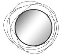 HOMCOM Espejo redondo con estructura metálica negra, decoración estilo moderno, diámetro Φ65 cm Aosom España