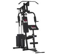 HOMCOM - Estación de entrenamiento físico con 12 bloques de peso de 5,5 kg entrenamiento completo - 135 x 103 x 210 cm