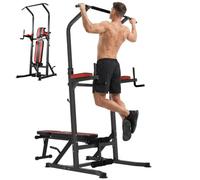 HOMCOM Estación de Musculación Plegable para Fitness 150 kg Negro y Rojo