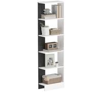 HOMCOM Estante Armario 5 Niveles 45x21x170cm Blanco/Negro