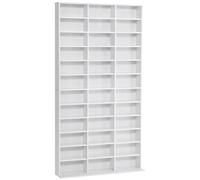 HOMCOM Estante de Almacenamiento de CD/DVD Mueble de Almacenamiento para 1116 CDs 36 Compartimentos ajustables en Altura Blanco Aosom España