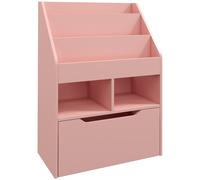 HOMCOM Estante de Niños con Cajón, Estante de Libros con Estantes, 60 x 29,9 x 90 cm, Rosa Aosom España