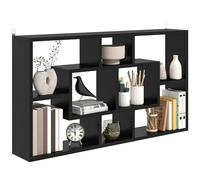 HOMCOM Estante de Pared Decorativo, Estantería para Libro, CDs, Baldas Flotantes con 8 Cubos, 85x14,5x47,5 cm, Carga 20kg, para Oficina, Estudio, Salón, Negro