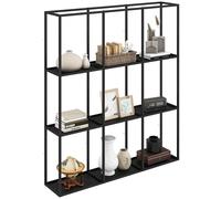 HOMCOM Estante de Pared Industrial 9 Compartimentos 87,5x18x100 cm Negro