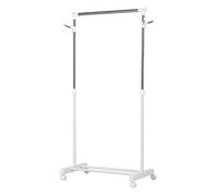 HOMCOM Perchero Portátil Ajustable con Ruedas Estante de Ropa Altura Ajustable Barra para Colgar y Estante Inferior 68,5x42x87-145cm Aosom España