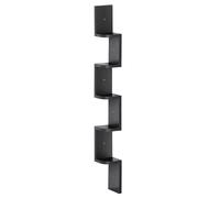 HOMCOM Estante esquinero de 5 niveles de pared diseño zigzag Negro