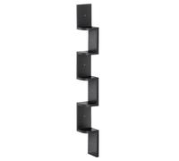 HOMCOM Estante esquinero de 5 Niveles de Pared diseño Zigzag Negro | Estante expositor, estante para CD/DVD, mueble decorativo para el hogar