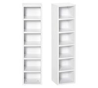 HOMCOM Estante para CD 2-Pack de Madera Almacenaje Blanco 21x19.2x88.3 cm