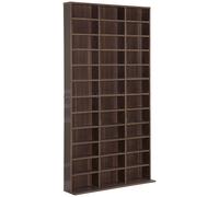 HOMCOM Estante para CD/DVD Mueble de Almacenamiento para 1116 CDs 36 Compartimentos ajustables en Altura 102x24x195 cm Marrón Aosom España