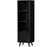 HOMCOM Estantería para Libros con 3 Estantes Abiertos y Cajón Librería Moderno para Almacenamiento Juguetes CDs Plantas 40x30x129,5 cm Negro