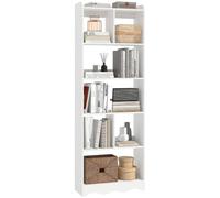 HOMCOM Estantería 6 Niveles Ahorro de Espacio 60x23.6x170 cm Blanco