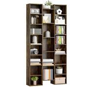 HOMCOM Estantería Alta 21 Cubos Independiente, 181x89.5cm, Marrón Rústico | Estantería Cubo Moderna, 10 estantes ajustables, Unidad Multifuncional, Sala, Oficina, Dormitorio