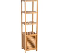 Homcom Estantería bambú baño 33x36.5x140 cm bambú natural