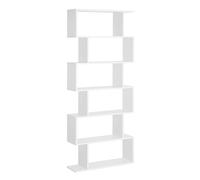 HOMCOM Estantería Blanca de Pared con 6 Estantes Montaje de Pared Diseño Moderno para Salón Comedor 80x23x192 cm Blanco Aosom España