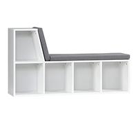 HOMCOM Estantería con 5 estantes abiertos y 2 cojines, mueble estantería cubo ahorraespacio, estantería para salón, dormitorio y oficina, gris blanco