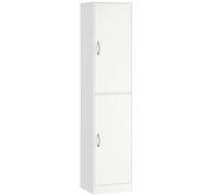 HOMCOM Estantería de 180 cm de altura, estantería moderna de 5 niveles con baldas ajustables, armario de almacenamiento independiente, blanco