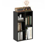 HOMCOM Estantería de 2 Niveles, Moderna estantería de Cubo con 5 Compartimentos de Almacenamiento Abiertos, Unidad de Almacenamiento Independiente para Sala de Estar, Dormitorio, Estudio, Color Negro