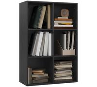 HOMCOM Estantería de 3 Niveles, Moderna estantería de Cubo con 6 Compartimentos de Almacenamiento Abiertos, Unidad de Almacenamiento Independiente para Sala de Estar, Dormitorio, Estudio, Color Negro