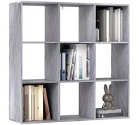 HOMCOM Estantería de 3 niveles, moderna estantería de cubo con 9 compartimentos de almacenamiento abiertos, unidad de almacenamiento independiente para sala de estar, dormitorio, estudio, mármol gris
