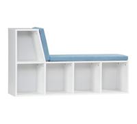 HOMCOM Estantería de 5 Cubos con Banco de rincón de Lectura, Azul