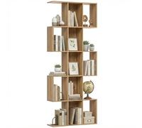 HOMCOM Estantería de 5 Niveles Biblioteca Estrecha 80x24x200 cm Roble