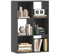 HOMCOM Estantería de 6 cubos, moderna estantería independiente de 3 niveles, estantería de exhibición para sala de estar, dormitorio, oficina en casa, estudio, color negro