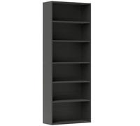 HOMCOM Estantería de 6 niveles con baldas regulables para salón, dormitorio, oficina, 60x24x158,5 cm, negro
