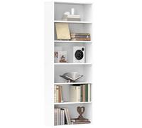 HOMCOM Estantería de 6 niveles, estantería independiente con estantes ajustables, unidad de almacenamiento de pantalla para la sala de estar, dormitorio, estudio, 60 x 24 x 158,5 cm, blanco