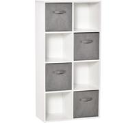 Homcom Estantería de 8 Cubos 61.5x30x121.6 cm Blanco