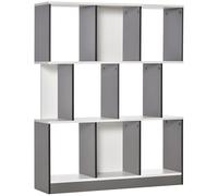 HOMCOM Estantería de 8 estantes para salón y Dormitorio, estantería Moderna de aglomerado, 100x24x124 cm, Gris Oscuro