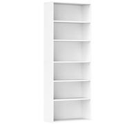 HOMCOM Estantería de almacenaje 6 niveles con baldas ajustables para salón, dormitorio, oficina, 60x24x158,5cm, blanco