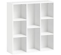 HOMCOM Estantería de Almacenaje con 8 Compartimentos Diseño Vertical u Horizontal para Libros Decoración 74,3x24x80 cm Blanco