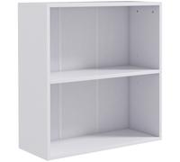 HOMCOM Estantería de almacenamiento con 2 compartimentos y estante ajustable 60x24x63 cm Blanco Aosom España