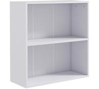 HOMCOM - Estantería de almacenamiento con 2 compartimentos y estante ajustable, mueble de almacenamiento para oficina, sala de estar, dormitorio, 60 x 24 x 63 cm, color blanco