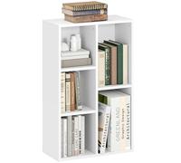 HOMCOM - Estantería de Almacenamiento con 5 Compartimentos para salón, Dormitorio, Oficina, 50 x 24 x 80 cm, Color Blanco