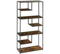 HOMCOM Estantería de almacenamiento con 7 niveles Marco de acero estilo industrial 83x34x180 cm Negro Aosom España