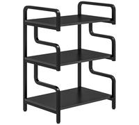 HOMCOM Estantería de almacenamiento de 3 niveles estantería de metal diseño industrial estructura de acero 55x40x77 cm Negro Aosom España