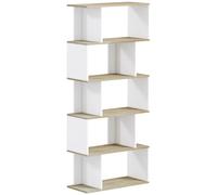 HOMCOM Estantería de Almacenamiento Estilo Escandinavo con 5 Estantes, Anti-Tover, Capacidad 25 kg, para Escritorio, Sala de Estar, Dormitorio, 70x29,5x cm, Color Blanco