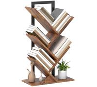 HOMCOM Estantería de árbol de 5 niveles, estantería industrial de pie con estructura de acero, unidad de almacenamiento de pantalla para sala de estar dormitorio oficina en casa estudio, marrón