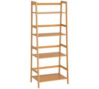 HOMCOM Estantería de Bambú 4 Niveles Estantería Escalera de Baño Librería Organizador Zapatero 48x30x119cm